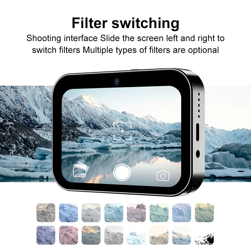 64MP 4K Digital Camera with CCD Sensor - 16X Digital Zoom IR Night Vision 3.0'' Touch Screen 270° Selfie Video Camera Flash